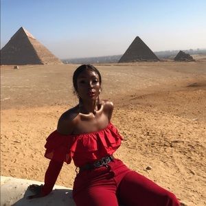 Red off the shoulder top